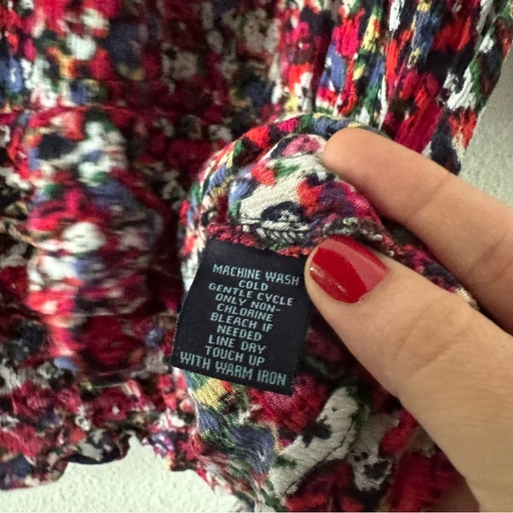 Westbound Petites Boho Floral Peplum Smocked Elastic Neck Off The Shoulder Sz PL - Picture 7 of 10